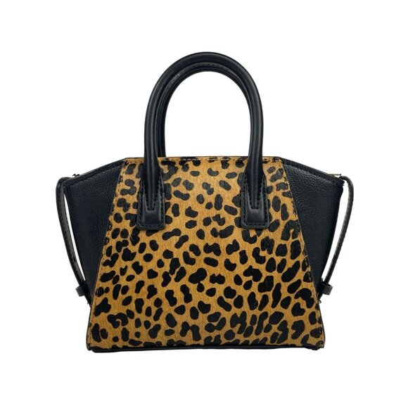 NEW Michael Kors Avril XS Black Cheetah Satchel Crossbody Cheetah Leather Purse - Picture 2 of 6